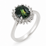 Anello - 14 carati Oro bianco - 2.76ct. tw. Zaffiro - Diamante - Made in Italy - Handmade