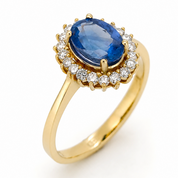 Anello - 14 carati Oro giallo - 1.83ct. tw. Zaffiro - Diamante - Made in Italy - Handmade