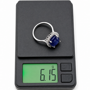 Anello - 18 carati Oro bianco - 7.90ct. tw. Tanzanite - Diamante - Made in Italy - Handmade