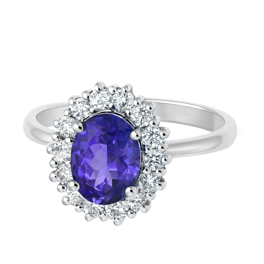 Anello - 18 carati Oro bianco - 2.49ct. tw. Tanzanite - Diamante
