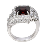 Anello - 18 carati Oro bianco - 5.23ct. tw. Spinello - Diamante