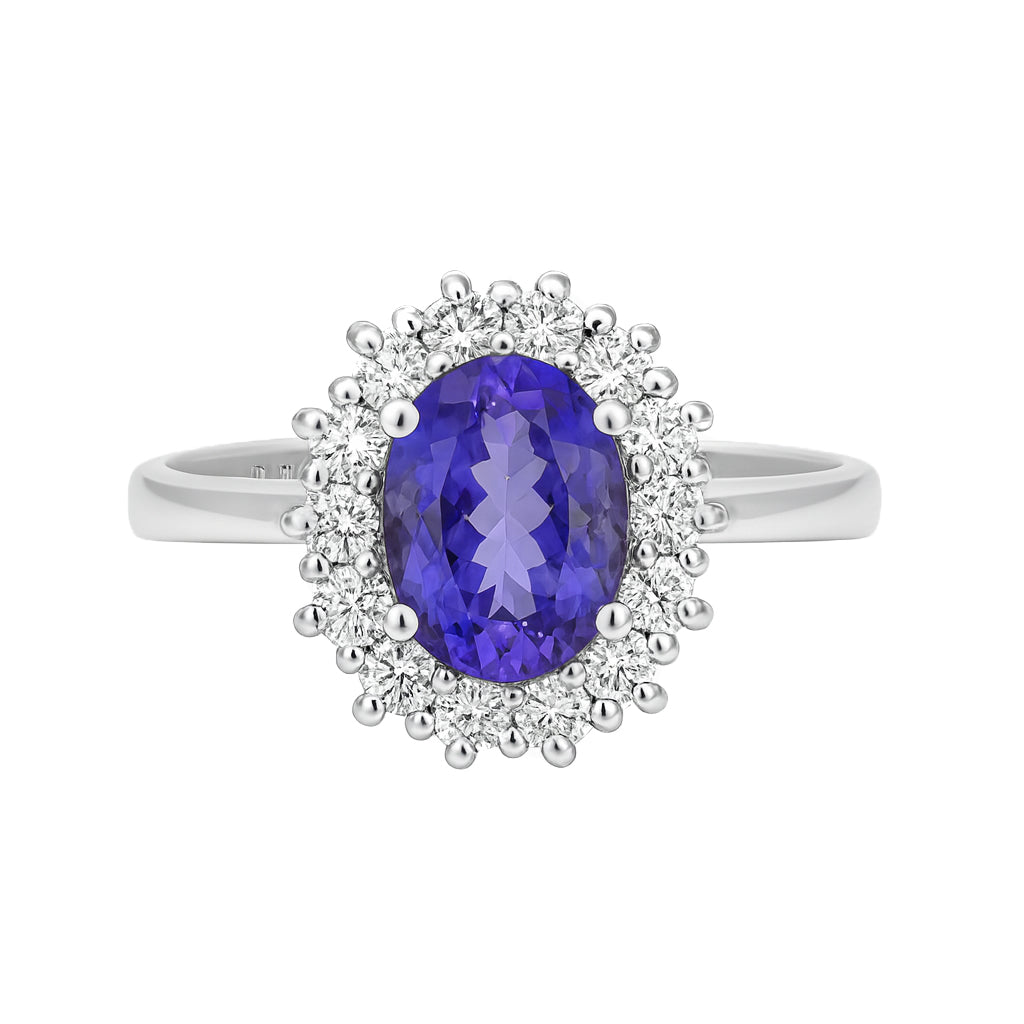 Anello - 18 carati Oro bianco - 2.49ct. tw. Tanzanite - Diamante