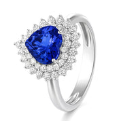 Anello - 18 carati Oro bianco - 2.35ct. tw. Tanzanite - Diamante