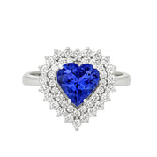 Anello - 18 carati Oro bianco - 2.35ct. tw. Tanzanite - Diamante