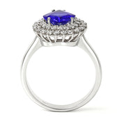Anello - 18 carati Oro bianco - 2.35ct. tw. Tanzanite - Diamante