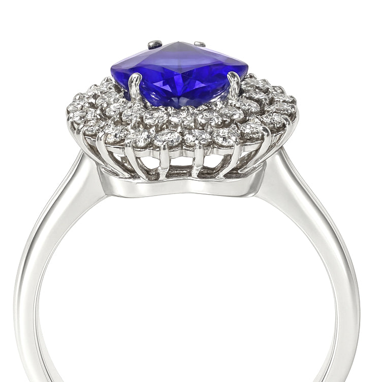 Anello - 18 carati Oro bianco - 2.35ct. tw. Tanzanite - Diamante