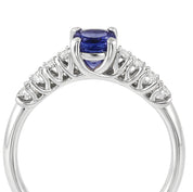 Anello - 18 carati Oro bianco - 0.87ct. tw. Tanzanite - Diamante