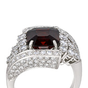 Anello - 18 carati Oro bianco - 5.23ct. tw. Spinello - Diamante