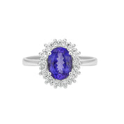 Anello - 18 carati Oro bianco - 2.49ct. tw. Tanzanite - Diamante