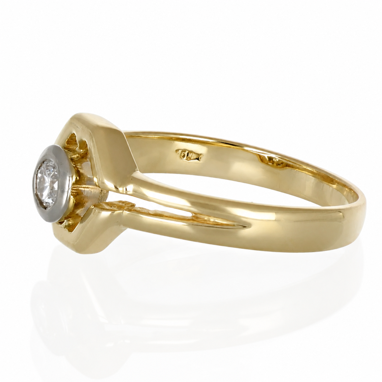 Anello - 18 carati Oro bianco, Oro giallo - 0.20ct. tw. Diamante (Naturale) - Made in Italy - Handmade