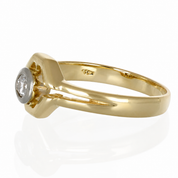 Anello - 18 carati Oro bianco, Oro giallo - 0.20ct. tw. Diamante (Naturale) - Made in Italy - Handmade