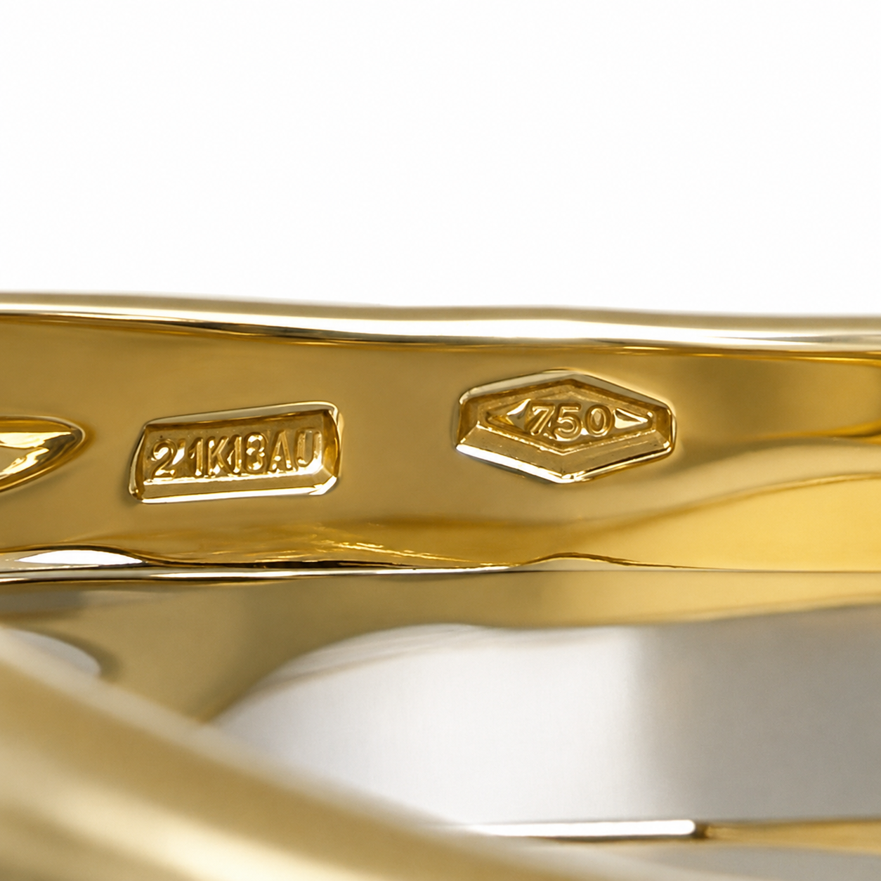Anello - 18 carati Oro bianco, Oro giallo - 0.14ct. tw. Diamante (Naturale) - Made in Italy - Handmade