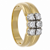 Anello - 18 carati Oro bianco, Oro giallo - 0.66ct. tw. Diamante (Naturale) - Made in Italy - Handmade
