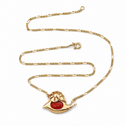 Collana - 18 carati Oro giallo Corallo - Made in Italy - Handmade