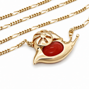Collana - 18 carati Oro giallo Corallo - Made in Italy - Handmade