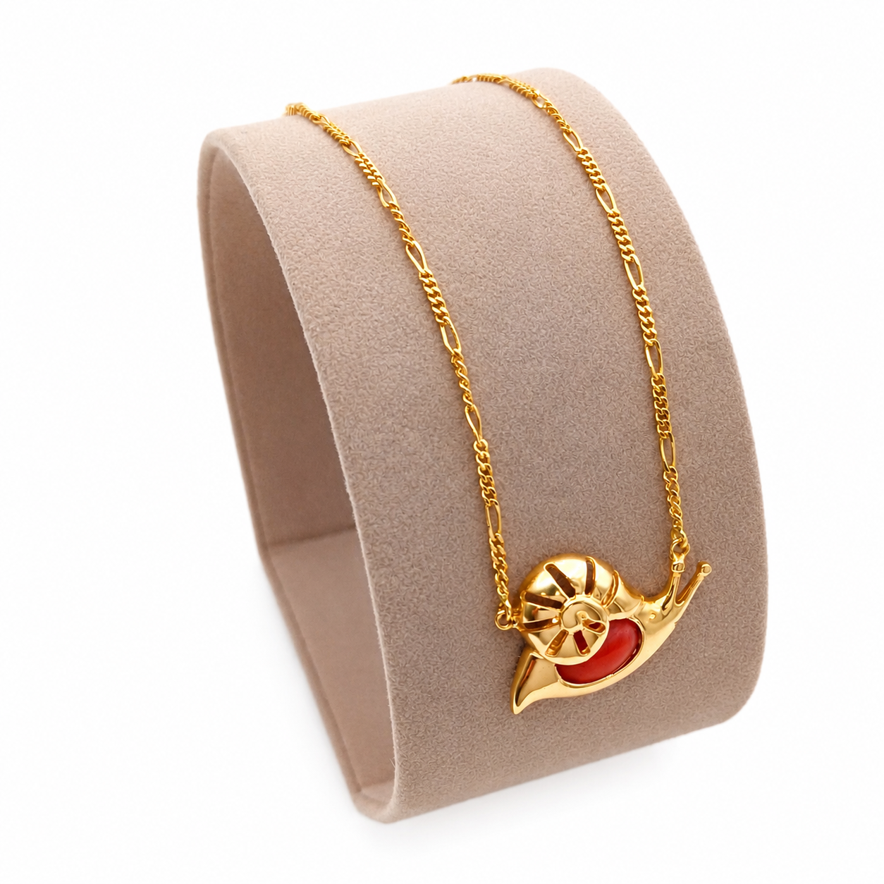 Collana - 18 carati Oro giallo Corallo - Made in Italy - Handmade