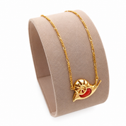 Collana - 18 carati Oro giallo Corallo - Made in Italy - Handmade