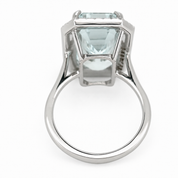 Anello - 18 carati Oro bianco Acquamarina - Diamante - Made in Italy - Handmade