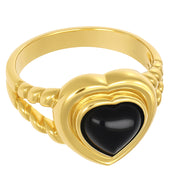 Anello - 18 carati Oro giallo - 1.25ct. tw. Onice