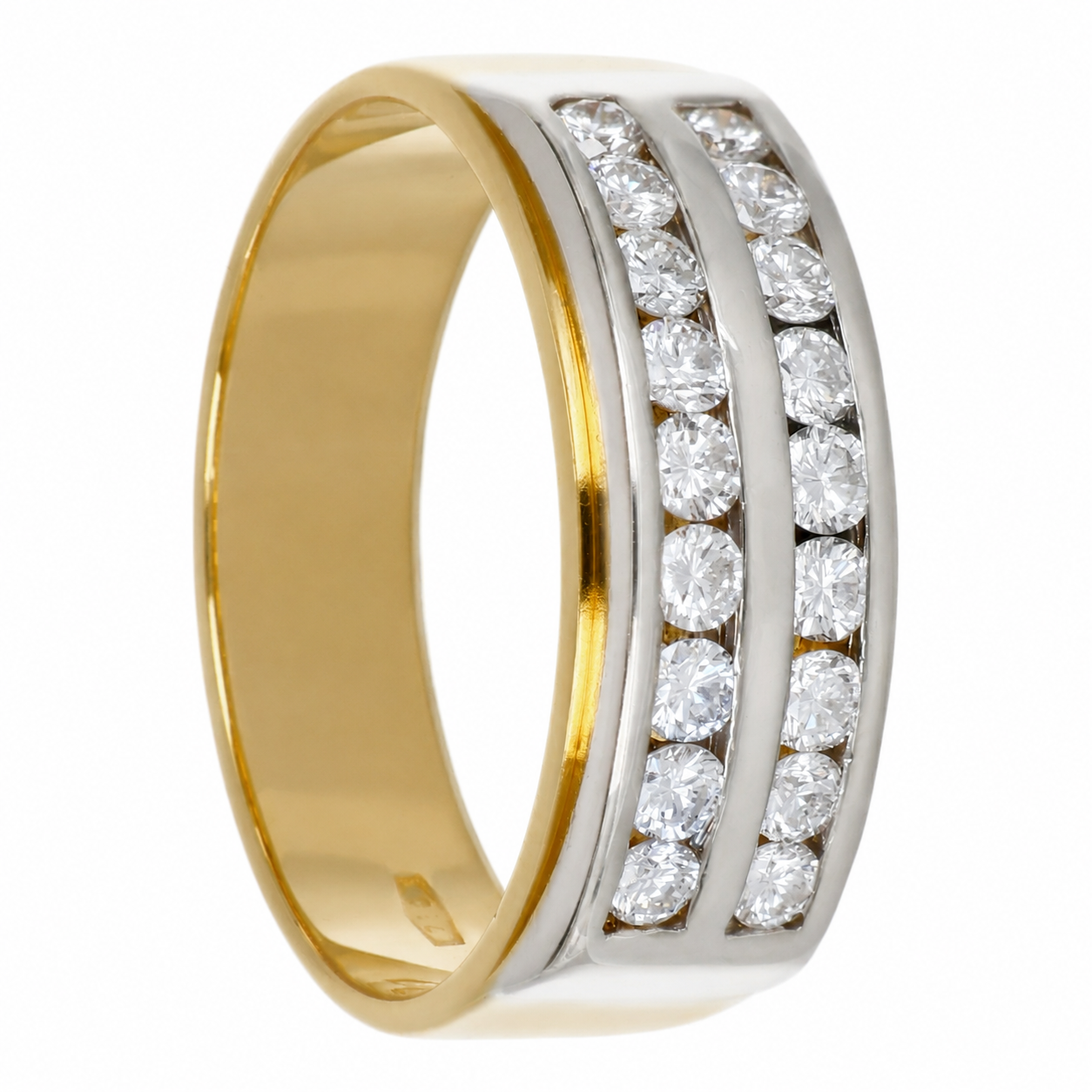 Anello - 18 carati Oro bianco, Oro giallo - 0.81ct. tw. Diamante (Naturale) - Made in Italy - Handmade