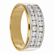 Anello - 18 carati Oro bianco, Oro giallo - 0.81ct. tw. Diamante (Naturale) - Made in Italy - Handmade