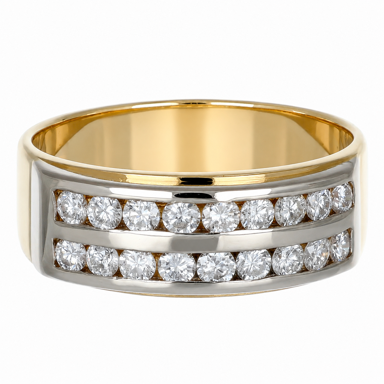 Anello - 18 carati Oro bianco, Oro giallo - 0.81ct. tw. Diamante (Naturale) - Made in Italy - Handmade