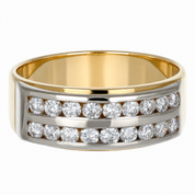 Anello - 18 carati Oro bianco, Oro giallo - 0.81ct. tw. Diamante (Naturale) - Made in Italy - Handmade