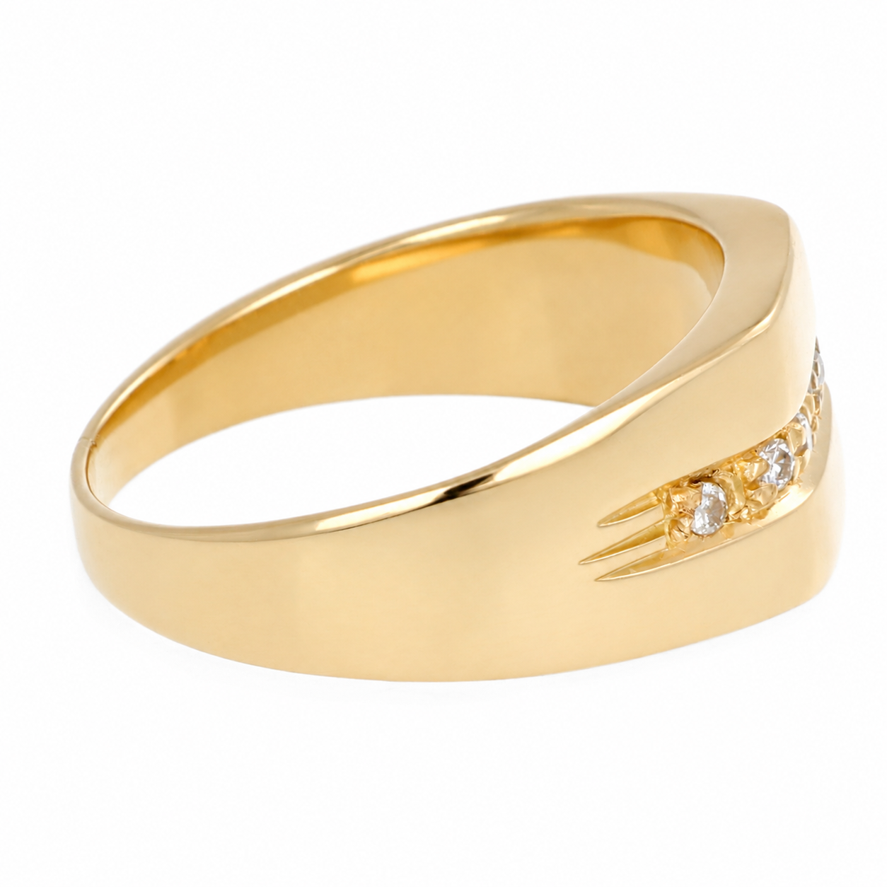 Anello - 18 carati Oro giallo - 0.14ct. tw. Diamante (Naturale) - Made in Italy - Handmade