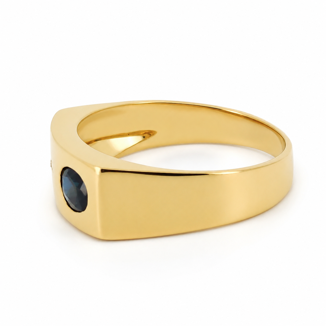 Anello - 18 carati Oro giallo - 0.545ct. tw. Zaffiro - Diamante - Made in Italy - Handmade