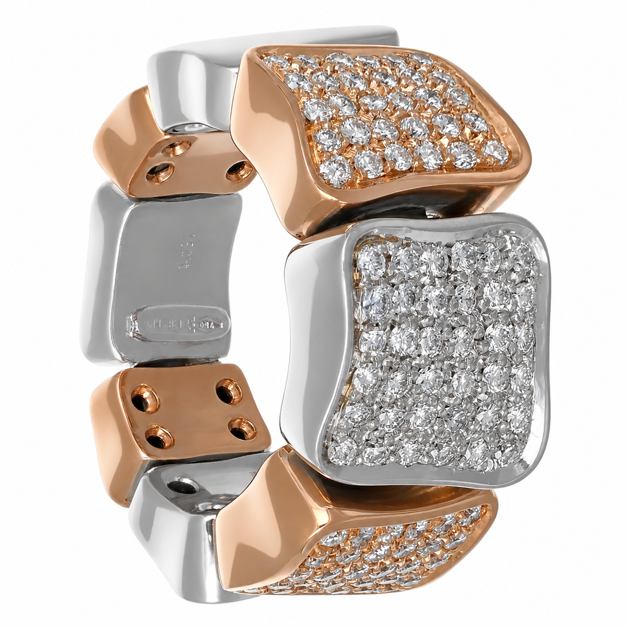 Anello - 18 carati Oro bianco, Oro giallo - 1.28ct. tw. Diamante (Naturale) - Made in Italy - Handmade