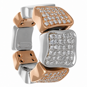 Anello - 18 carati Oro bianco, Oro giallo - 1.28ct. tw. Diamante (Naturale) - Made in Italy - Handmade