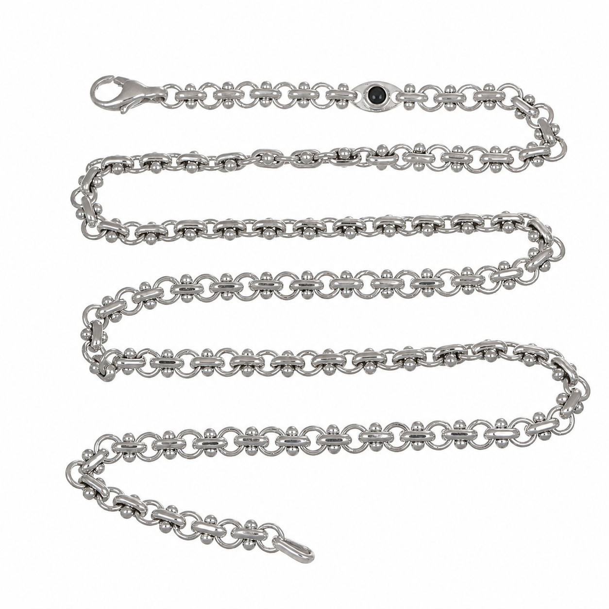Collana - 18 carati Oro bianco - 0.15ct. tw. Zaffiro - Made in Italy - Handmade