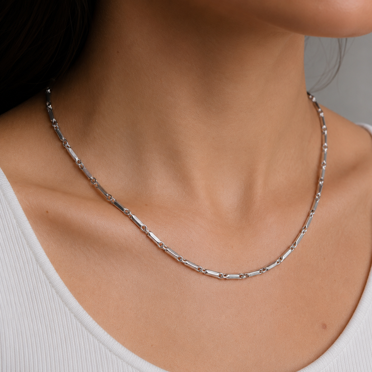 Collana - 18 carati Oro bianco - Made in Italy - Handmade