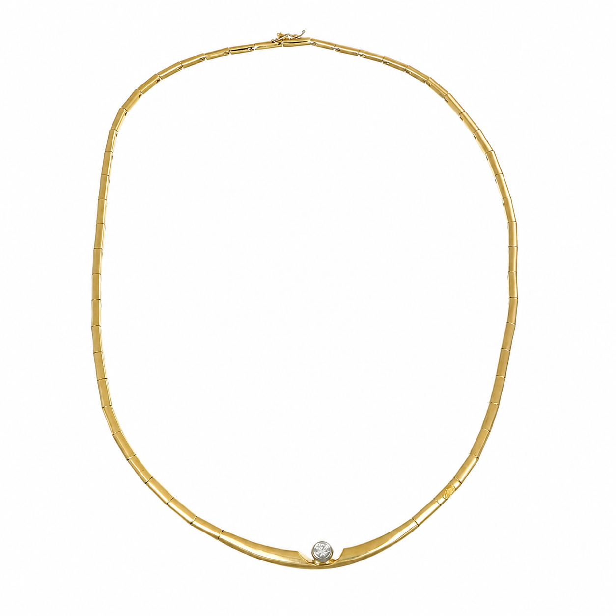 Collana con ciondolo - 18 carati Oro bianco, Oro giallo - 0.15ct. tw. Diamante (Naturale) - Made in Italy - Handmade
