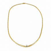 Collana con ciondolo - 18 carati Oro bianco, Oro giallo - 0.15ct. tw. Diamante (Naturale) - Made in Italy - Handmade