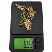 Collana con ciondolo - 18 carati Oro giallo - Made in Italy - Handmade