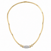 Collana con ciondolo - 18 carati Oro bianco, Oro giallo - 1.29ct. tw. Diamante (Naturale) - Made in Italy - Handmade