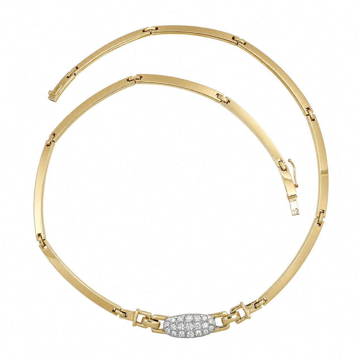Collana con ciondolo - 18 carati Oro bianco, Oro giallo - 1.29ct. tw. Diamante (Naturale) - Made in Italy - Handmade