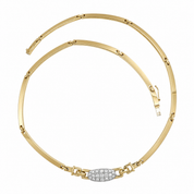 Collana con ciondolo - 18 carati Oro bianco, Oro giallo - 1.29ct. tw. Diamante (Naturale) - Made in Italy - Handmade