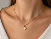 Collana con ciondolo - 18 carati Oro bianco, Oro giallo - 0.06ct. tw. Diamante (Naturale) - Made in Italy - Handmade