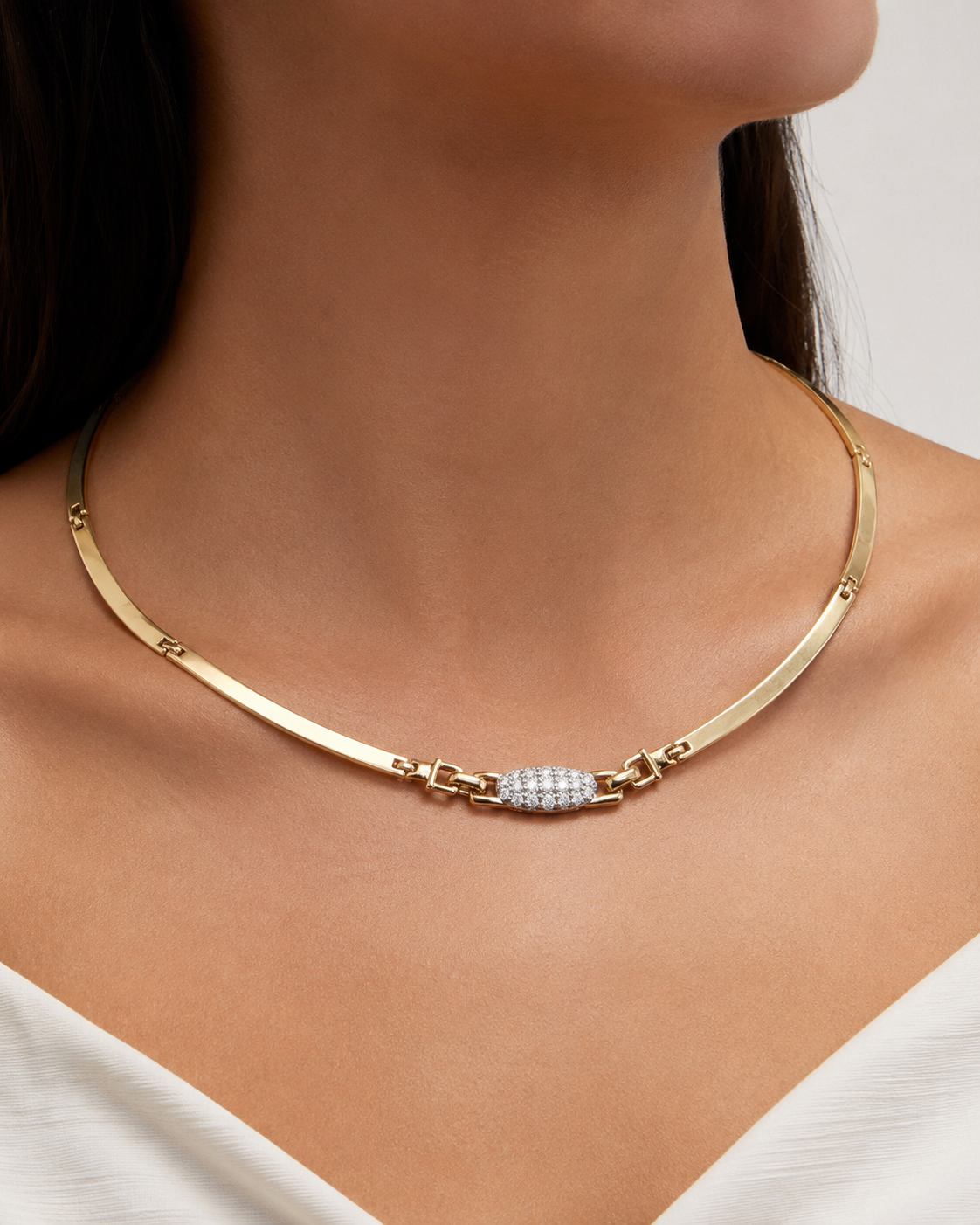 Collana con ciondolo - 18 carati Oro bianco, Oro giallo - 1.29ct. tw. Diamante (Naturale) - Made in Italy - Handmade