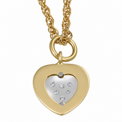 Collana con ciondolo - 18 carati Oro bianco, Oro giallo - 0.06ct. tw. Diamante (Naturale) - Made in Italy - Handmade