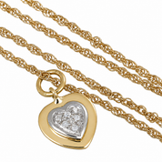 Collana con ciondolo - 18 carati Oro bianco, Oro giallo - 0.06ct. tw. Diamante (Naturale) - Made in Italy - Handmade