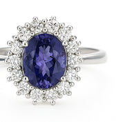 Anello - 18 carati Oro bianco - 2.27ct. tw. Tanzanite - Diamante