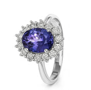 Anello - 18 carati Oro bianco - 2.27ct. tw. Tanzanite - Diamante