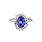 Anello - 18 carati Oro bianco - 2.21ct. tw. Tanzanite - Diamante