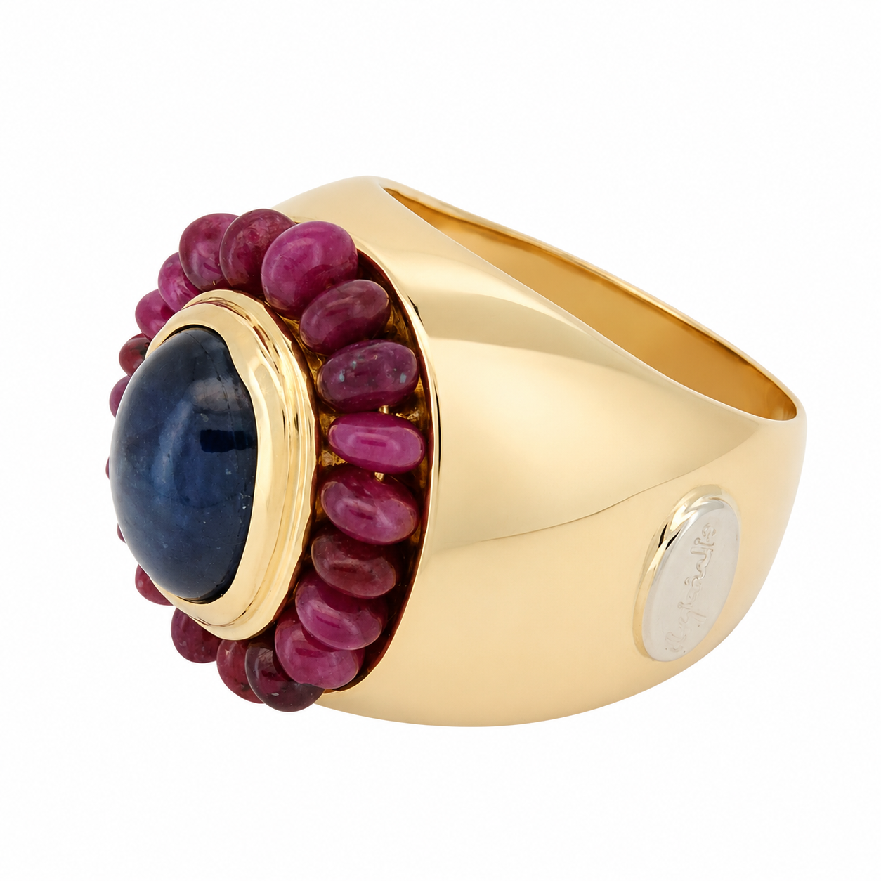 Anello - 18 carati Oro giallo - 4.20ct. tw. Zaffiro - Rubino - Made in Italy