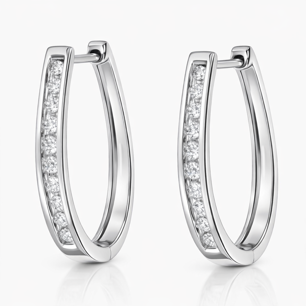 Orecchini - 18 carati Oro bianco - 0.30ct. tw. Diamante (Naturale)