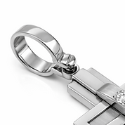 Ciondolo - 18 carati Oro bianco - 0.02ct. tw. Diamante (Naturale) - Made in Italy - Handmade