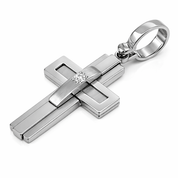Ciondolo - 18 carati Oro bianco - 0.02ct. tw. Diamante (Naturale) - Made in Italy - Handmade